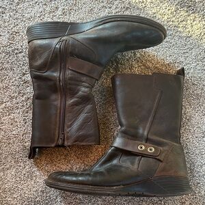 Merrell Brown Leather Mid-Calf Zip Boots